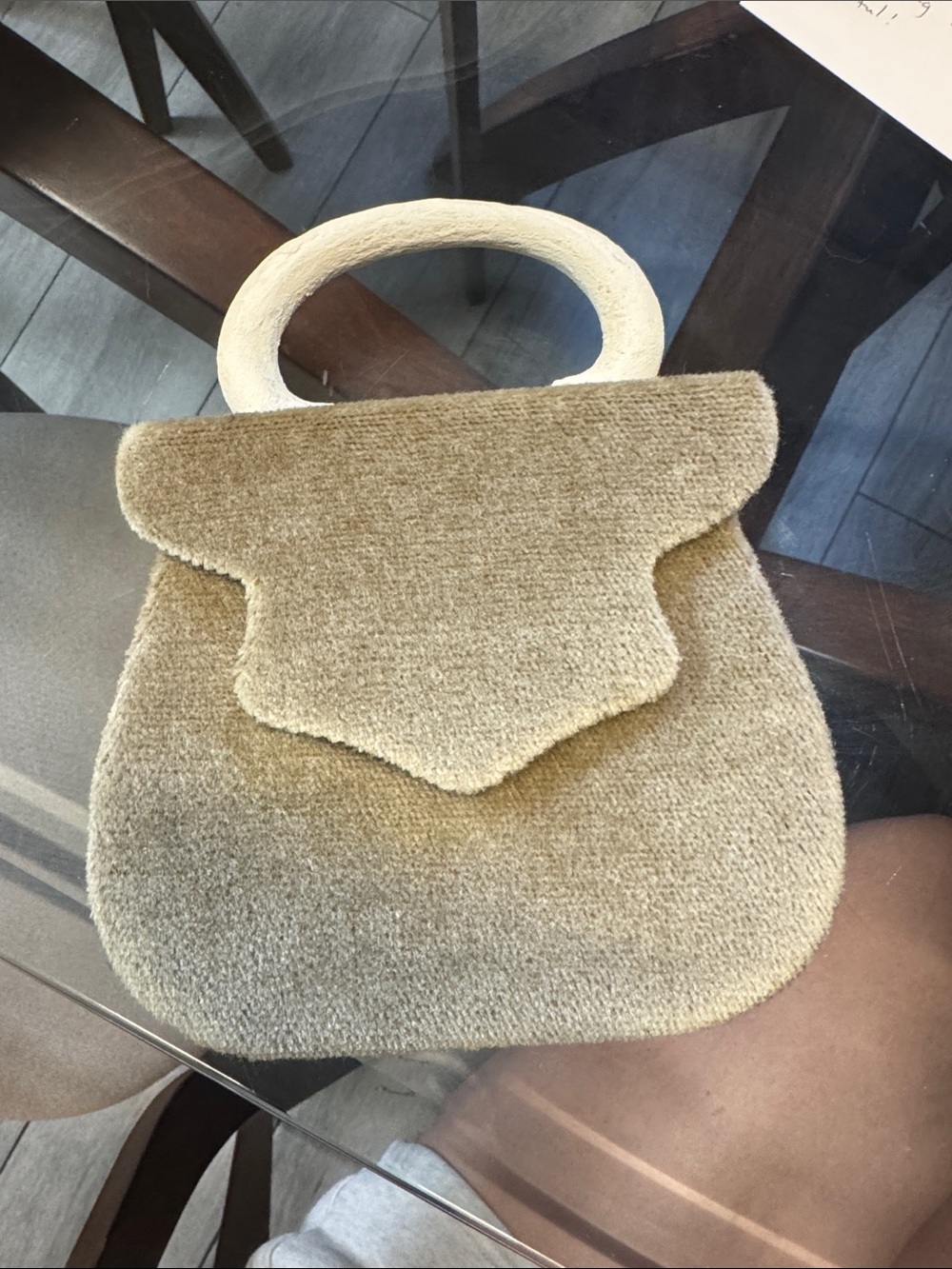 Timmy Woods Beverly Hills Beige Textured Top-Handle Women’s Bag